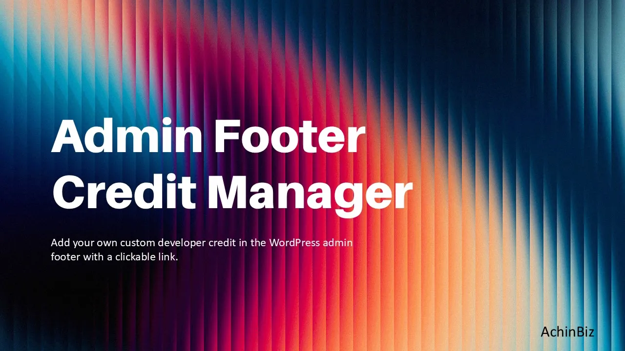 Admin Footer Credit Manager